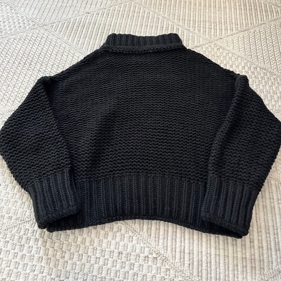 Free People My Only Sunshine Chunky Knit Mock Neck Sweater in Black - Picture 5 of 5